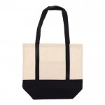 Sac en coton avec détail de couleur à la base et poignées 140 g/m2 couleur noir deuxième vue