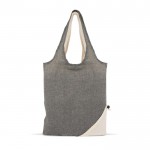 Sac pliable bicolore en coton recyclé OEKO-TEX 140 g/m2 couleur gris deuxième vue