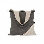 Sac pliable bicolore en coton recyclé OEKO-TEX 140 g/m2 couleur gris huitième vue