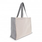 Sac de courses avec côtés et poignées assortis en coton 140 g/m2 couleur gris