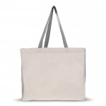 Sac de courses avec côtés et poignées assortis en coton 140 g/m2 couleur gris deuxième vue