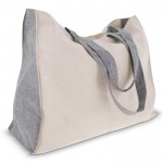 Sac de courses avec côtés et poignées assortis en coton 140 g/m2 couleur gris troisième vue