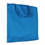 Sac de courses OEKO-TEX coloré avec poignées courtes 140 g/m2 couleur bleu