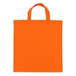 Sac de courses OEKO-TEX coloré avec poignées courtes 140 g/m2 couleur orange deuxième vue