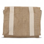 Sac glacière en jute et coton avec poignées pour 6 canettes couleur beige cinquième vue