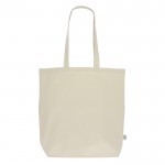 Sac certifié GOTS en couleur blanche 270 g/m2 couleur beige quatrière vue