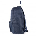 Classique sac à dos en RPET en plusieurs couleurs avec poche frontale couleur bleu foncé quatrière vue