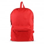 Classique sac à dos en RPET en plusieurs couleurs avec poche frontale couleur rouge troisième vue