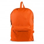 Classique sac à dos en RPET en plusieurs couleurs avec poche frontale couleur orange troisième vue