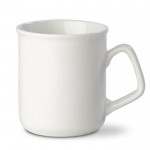 Tasse en porcelaine blanche avec bord arrondi et capacité de 280ml couleur blanc