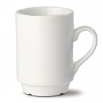 Tasse empilable en porcelaine blanche avec capacité de 160ml couleur blanc