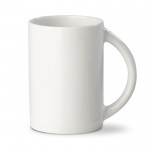 Tasse blanche en porcelaine avec poignée en demi-cercle de 300ml couleur blanc