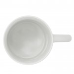 Tasse blanche en porcelaine avec poignée en demi-cercle de 300ml couleur blanc sixième vue