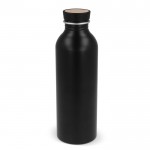 Gourde en aluminium recyclé avec couvercle en bambou 550ml couleur noir