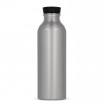 Gourde en aluminium recyclé avec couvercle en bambou 550ml couleur argenté troisième vue