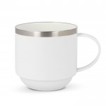 Tasse empilable à double paroi en céramique avec capacité de 300ml couleur blanc