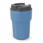 Gobelet à emporter en inox avec couvercle en silicone 350ml couleur bleu