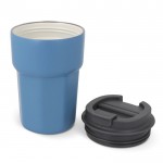 Gobelet à emporter en inox avec couvercle en silicone 350ml couleur bleu deuxième vue