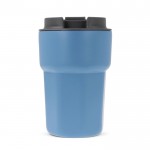 Gobelet à emporter en inox avec couvercle en silicone 350ml couleur bleu cinquième vue