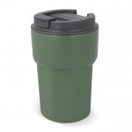 Gobelet à emporter en inox avec couvercle en silicone 350ml couleur vert olive