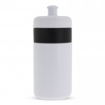 Gourde de sport sans BPA avec détail coloré 500ml couleur blanc/noir