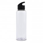 Gourde en RPET transparente avec poignée géométrique colorée 600ml couleur noir transparent