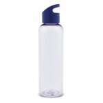 Gourde en RPET transparente avec poignée géométrique colorée 600ml couleur bleu transparent