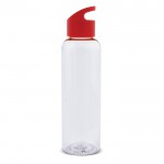 Gourde en RPET transparente avec poignée géométrique colorée 600ml couleur rouge transparent