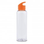 Gourde en RPET transparente avec poignée géométrique colorée 600ml couleur orange transparent