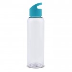 Gourde en RPET transparente avec poignée géométrique colorée 600ml couleur turquoise