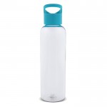 Gourde en RPET transparente avec poignée géométrique colorée 600ml couleur turquoise deuxième vue