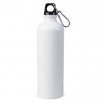 Gourde en aluminium spéciale pour sublimation avec mousqueton 750ml couleur blanc