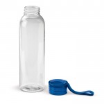 Gourde plastique avec bouchon et poignée de transport colorée 600ml couleur bleu transparent deuxième vue