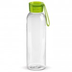 Gourde plastique avec bouchon et poignée de transport colorée 600ml couleur vert lime transparent