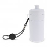 Gourde de sport blanche sans BPA avec cordon de transport 500ml couleur blanc deuxième vue