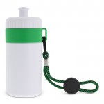 Gourde de sport blanche sans BPA avec cordon de transport 500ml couleur vert