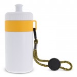 Gourde de sport blanche sans BPA avec cordon de transport 500ml couleur jaune