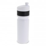 Gourde de sport sans BPA avec bord coloré fabriqué en UE 750ml couleur blanc/noir deuxième vue