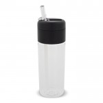 Gourde en plastique avec bouchon noir et paille incluse 500ml couleur transparent troisième vue