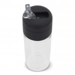 Gourde en plastique avec bouchon noir et paille incluse 500ml couleur transparent quatrière vue