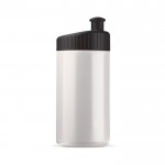 Bidon de sport en plastique sans BPA et 100% anti-fuite 500ml couleur blanc/noir