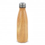 Gourde à double paroi avec couvercle indicateur température 500ml couleur bois