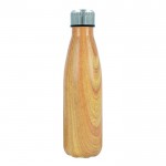 Gourde à double paroi avec couvercle indicateur température 500ml couleur bois troisième vue