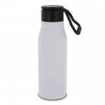 Gourde en acier inoxydable aux couleurs mates avec corde 600ml couleur blanc