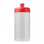 Bidon sportif en bioplastique sans BPA fabriqué en UE 500ml couleur rouge transparent