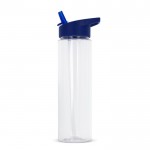 Gourde en RPET transparente avec bouchon à paille pliable 600ml couleur bleu