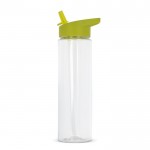 Gourde en RPET transparente avec bouchon à paille pliable 600ml couleur vert lime