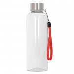 Gourde en RPET transparente avec cordon coloré 500ml couleur rouge transparent