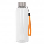 Gourde en RPET transparente avec cordon coloré 500ml couleur orange transparent