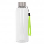 Gourde en RPET transparente avec cordon coloré 500ml couleur vert lime transparent